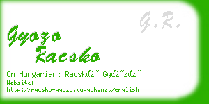 gyozo racsko business card